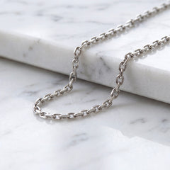 9ct White Gold Men's Cable Chain