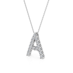 Lab Grown Diamond Initial ‘A’ Pendant With Chain