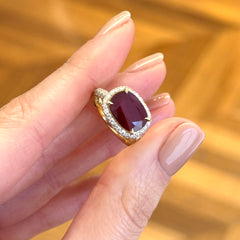 East-West Mozambique Ruby & Diamond Cocktail Ring