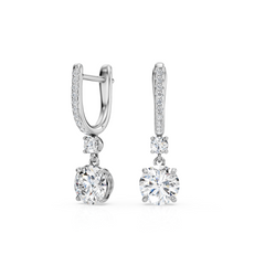 Lab Grown Diamond Drop Huggie Earrings