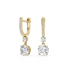 Lab Grown Diamond Drop Huggie Earrings