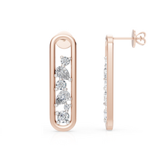 Geometric Diamond Bar Earrings