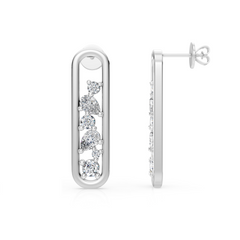 Geometric Diamond Bar Earrings