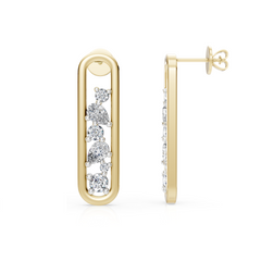 Geometric Diamond Bar Earrings