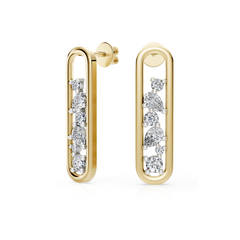 Geometric Diamond Bar Earrings