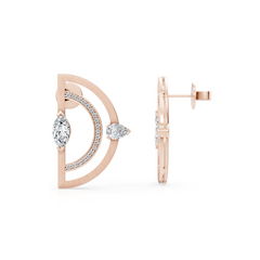 Geometric Marquise and Pear Diamond Earrings