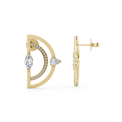 Geometric Marquise and Pear Diamond Earrings