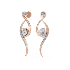 Pear Shape Lab Diamond Spiral Earrings