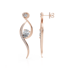 Pear Shape Lab Diamond Spiral Earrings