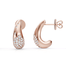 Abstract Gold and Diamond Dome Earrings