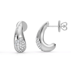 Abstract Gold and Diamond Dome Earrings
