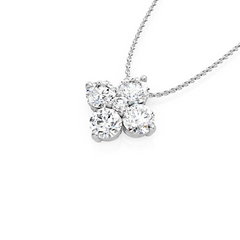 Round Lab Grown Diamond Clover Pendant