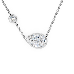 Bezel Set East-West Lab Grown Pear Diamond Necklace