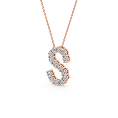 Lab Grown Diamond Initial Pendant With Chain
