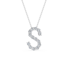 Lab Grown Diamond Initial Pendant With Chain