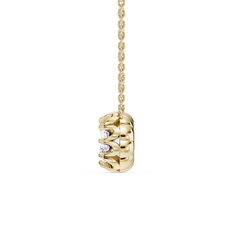 East West Antique Cushion Cut Lab Diamond Pendant With Chain