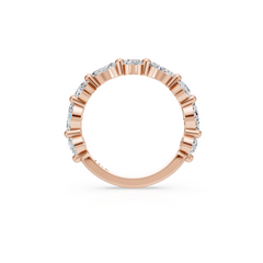 Marquise and Round Natural Diamond Wedding Band