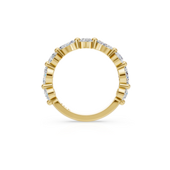 Marquise and Round Lab Grown Diamond Wedding Band
