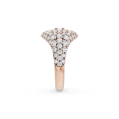 Rose Gold Pink Sapphire and Natural Diamond Pinky Ring