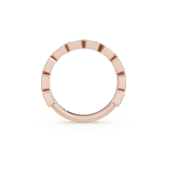 Emerald Cut Lab Grown Diamond Bezel Set Wedding Band