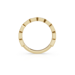 Emerald Cut Lab Grown Diamond Bezel Set Wedding Band