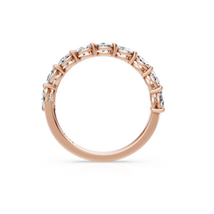 Claw Set Marquise Natural Diamond Wedding Band