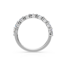 Claw Set Marquise Natural Diamond Wedding Band