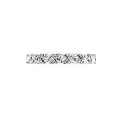 Claw Set Marquise Lab Grown Diamond Wedding Band