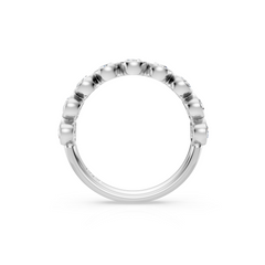 Oval Natural Diamond Bezel Set Wedding Band