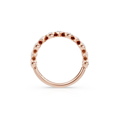 Pear Shaped Natural Diamond Bezel Set Wedding Band