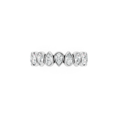 Pear Shaped Lab Grown Diamond Bezel Set Wedding Band