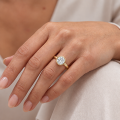 Round Bezel Set Diamond Solitaire Engagement Ring