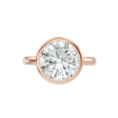 Round Bezel Set Diamond Solitaire Engagement Ring