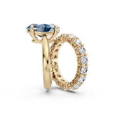 Lab Grown Blue Diamond Wrap  Cocktail Ring