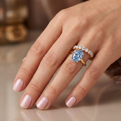 Lab Grown Blue Diamond Wrap  Cocktail Ring