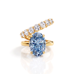 Lab Grown Blue Diamond Wrap  Cocktail Ring