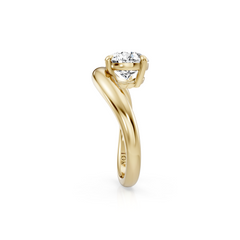 East West Pear Shape Lab Grown Diamond Curved Engagement Ring