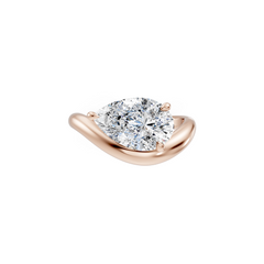 East West Pear Shape Lab Grown Diamond Curved Engagement Ring