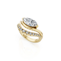 East West Marquise Natural Diamond Engagement Ring
