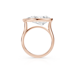 East West Bezel Set Pear Lab Grown Diamond Solitaire Engagement Ring