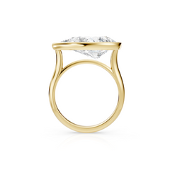 East West Bezel Set Pear Lab Grown Diamond Solitaire Engagement Ring