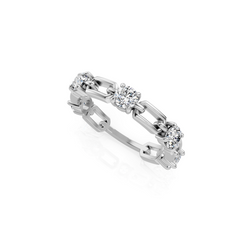 Gold and Lab Grown Diamond Link Ring