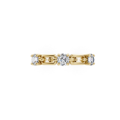 Gold and Lab Grown Diamond Link Ring