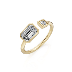 Emerald Cut Diamond Open Stackable Band