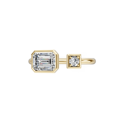 Emerald Cut Diamond Open Stackable Band