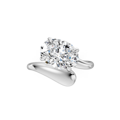 East-West Oval Lab Grown Diamond Wrap Engagement Ring