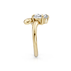 East-West Oval Natural Diamond Wrap Engagement Ring