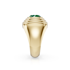 Emerald Domed Pinky Ring