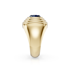 Blue Sapphire Domed Pinky Ring