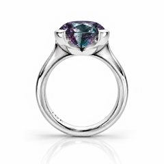 East West Oval Cut Alexandrite Pinky Ring